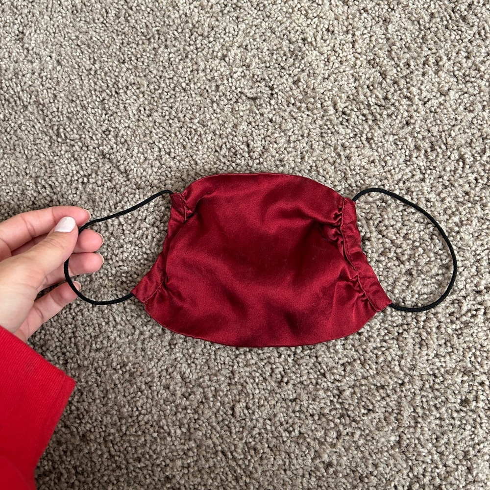 NWOT KES NYC silk red face mask